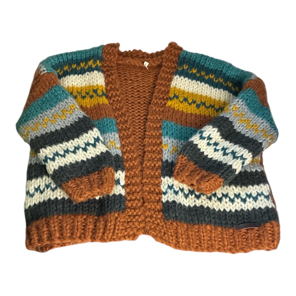 Wishlist Handmade Cardigan Oversized Chunky Knit Sweater Western Cowgirl Sz S/M